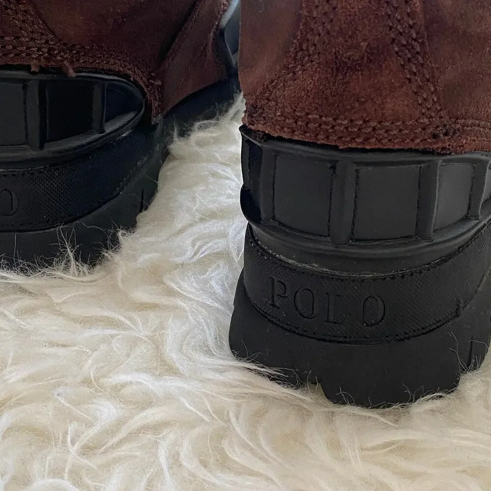 Ralph Lauren Boys Oslo High Suede Boot, Youth size 6